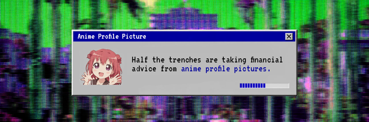 A retro Anime Profile Picture dialog: Honestly you're a loser if you don't have an Anime Profile Picture.